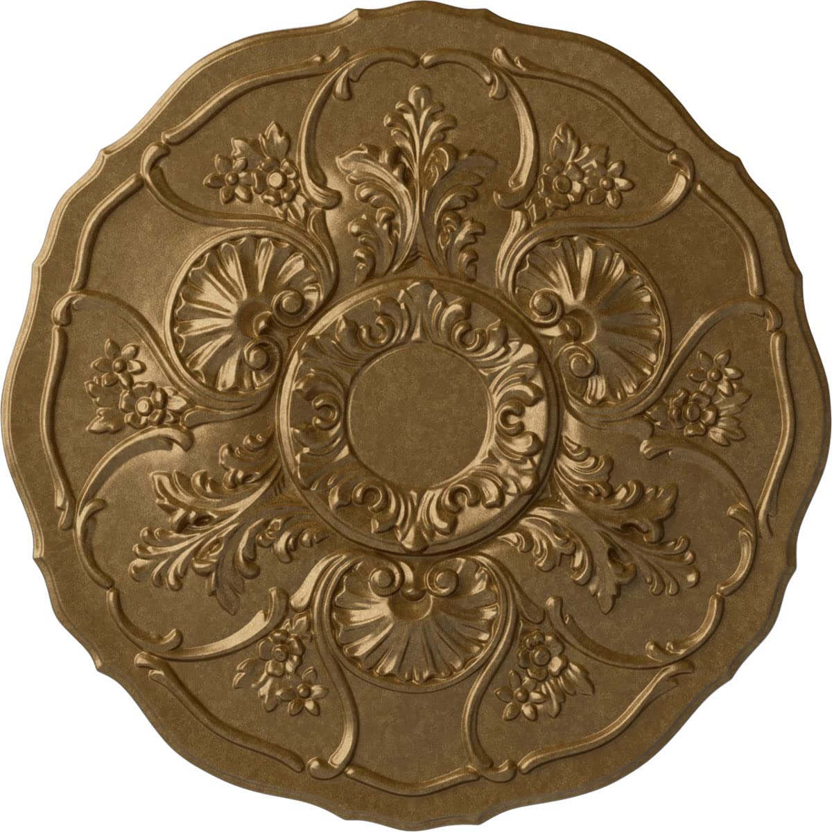 Ekena Millwork CM22CNPAS 22 OD x 1 1/2 P Cornelia Ceiling Medallion (fits Canopies up to 4"), Hand-Painted, Pale Gold