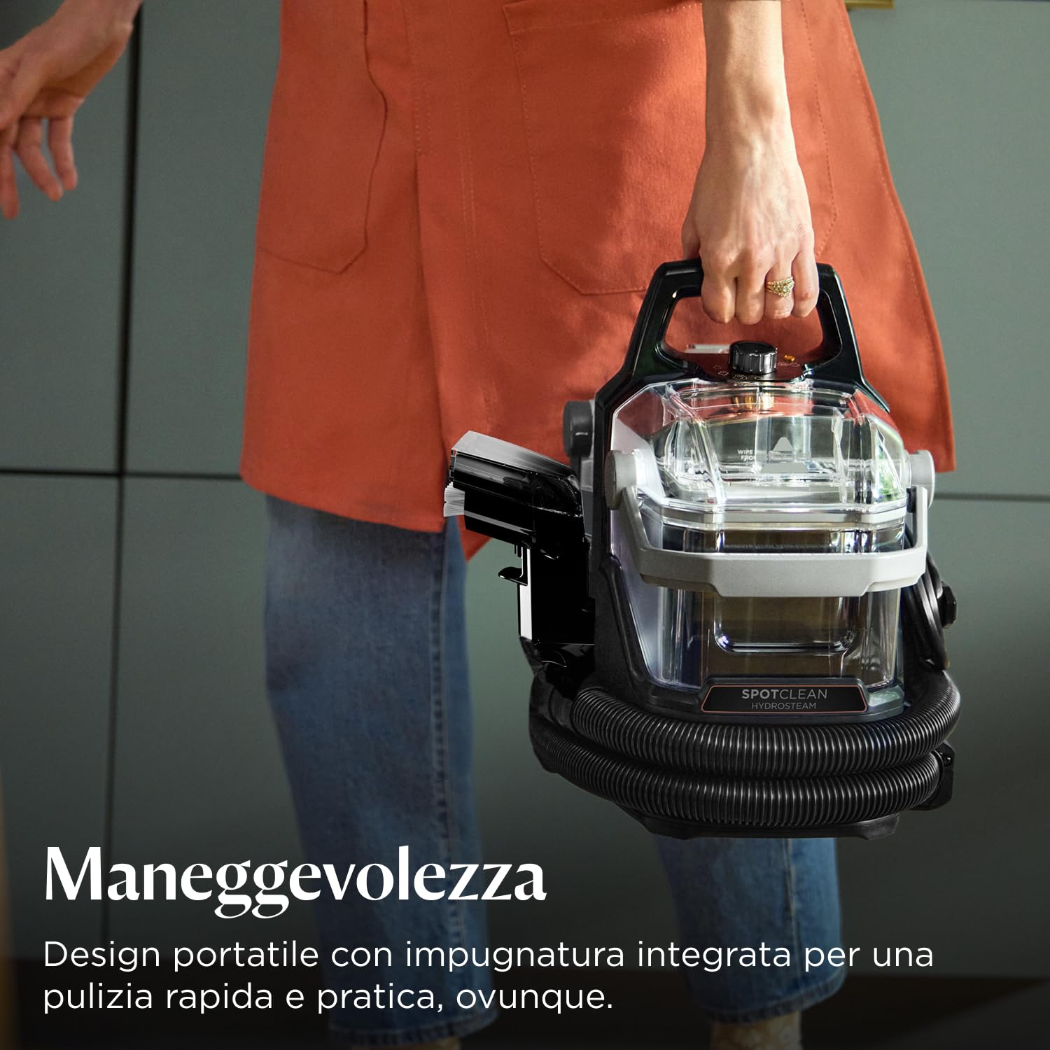 BISSELL SpotClean HydroSteam, Lavatappeti, Pulitore a Vapore con Tecnologia HydroSteam, Lava Tappezzeria per Tappeti, Auto, Divani, Moquette, Materassi e Altro, Potente Motore da 1000W, 3689N