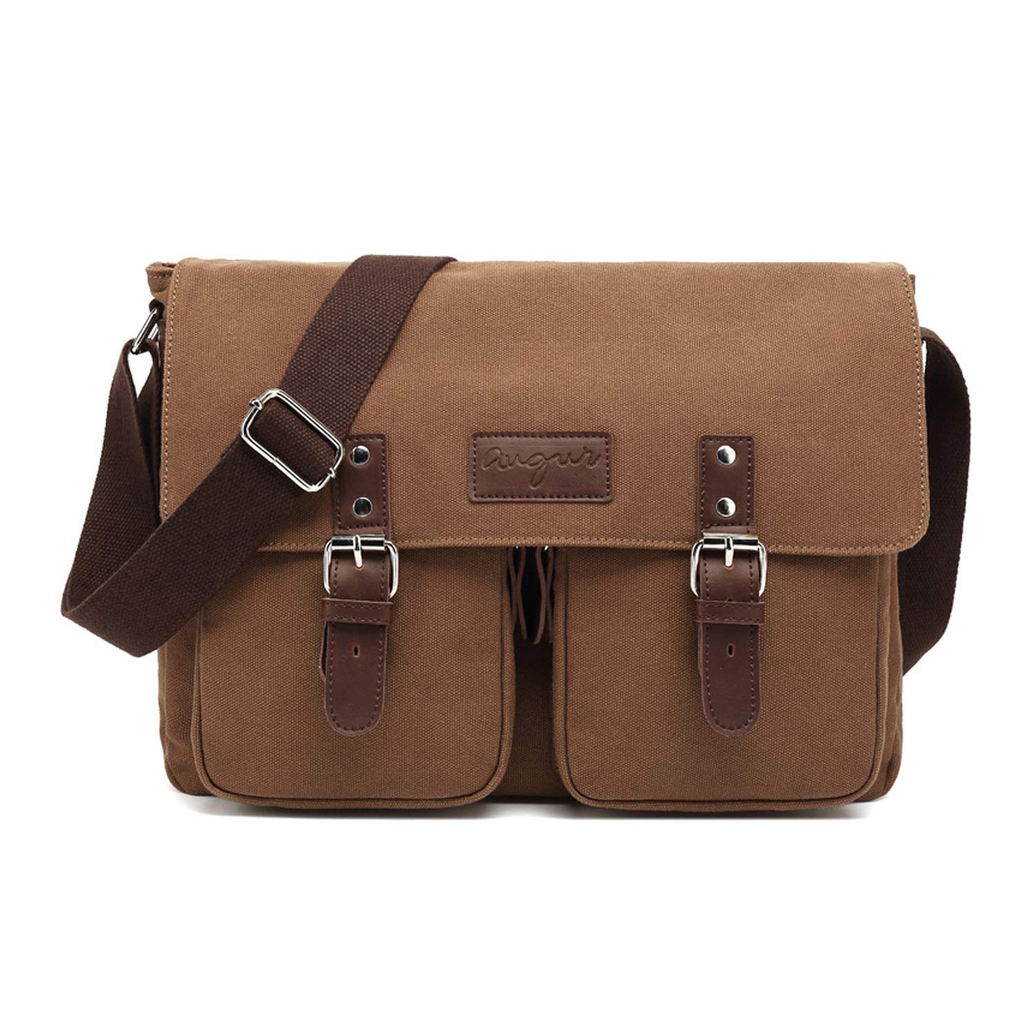 FANDARE Vintage Bolso de Bandolera Lona Bolsa de Mensajero Ampliable Mensajero Crossbody Bag Hombres Mujeres Bolsa de Hombro para 10.9 Pulgadas Tablet Viaje Negocio Universidad