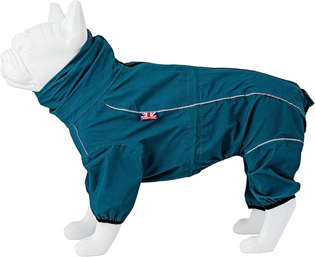 HUGO & HUDSON Dog Reflective Jacket Protective Overalls, Warm Outdoor Winter Windproof Dog Coat Vest for Puppy, Small, Medium and Large Dogs, Teal, XS30