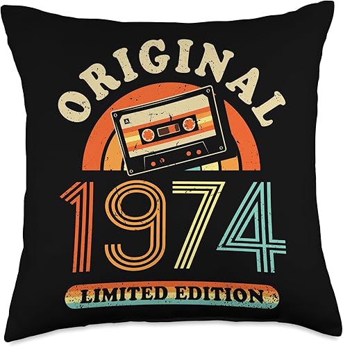 Miniatura 4 de Retro Limited Edition 1974 Cassette Tape 50th Birthday Throw Pillow