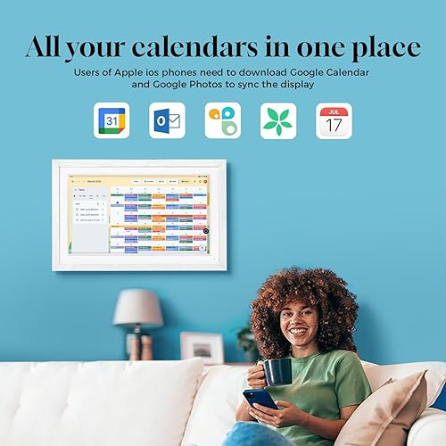 Miniatura 3 de Calendario digital de Google de 15.6 pulgadas+bolígrafo, sin suscripción, pantalla inteligente todo en uno: marco de fotos, aplicaciones de Google