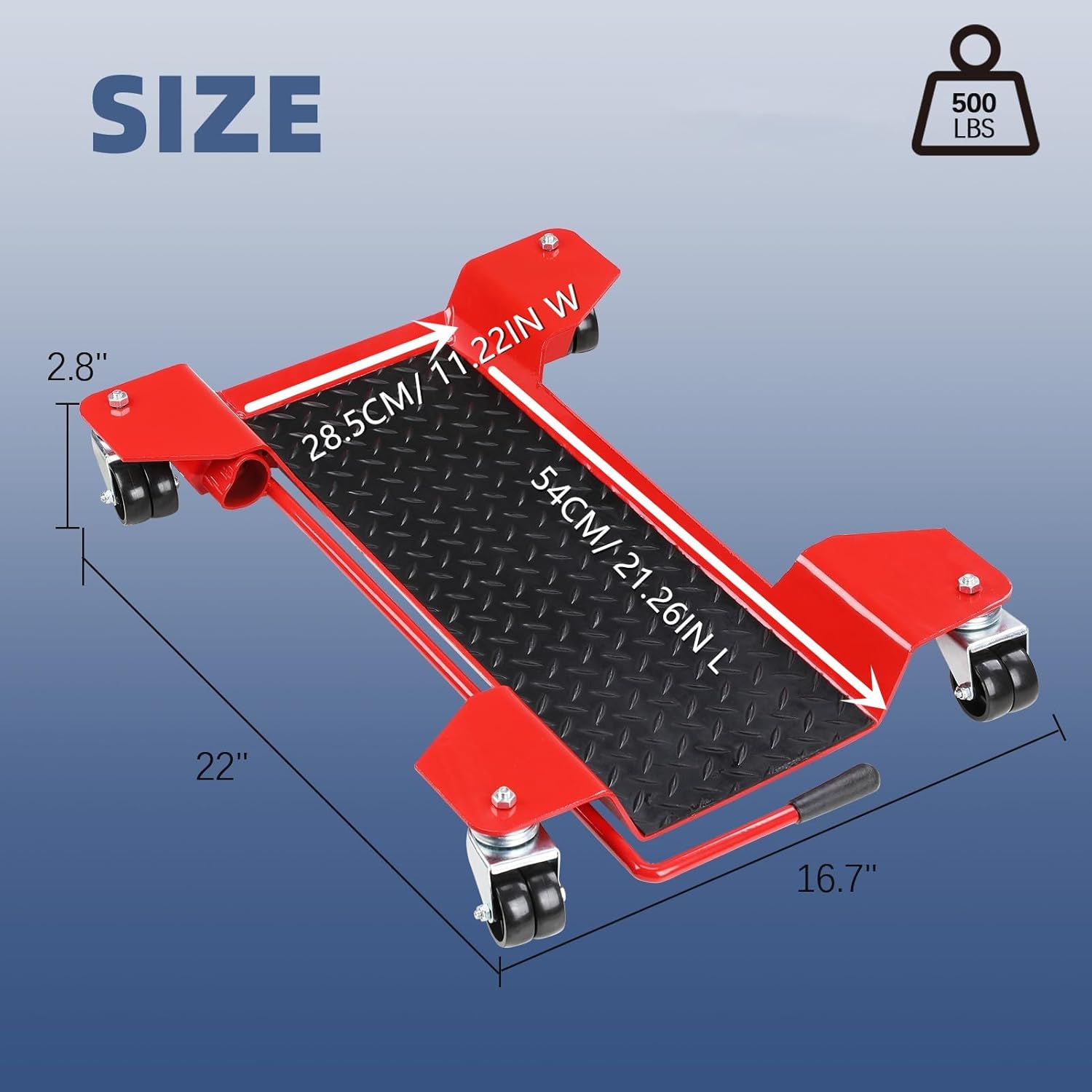 Motorcycle Center Stand Dolly with 360° Locking Casters, 550 lb Capacity Bike Mover for Motorcycles with Center Stand – Compatible with Yamaha FZ1, FZR, FJR & Fazer