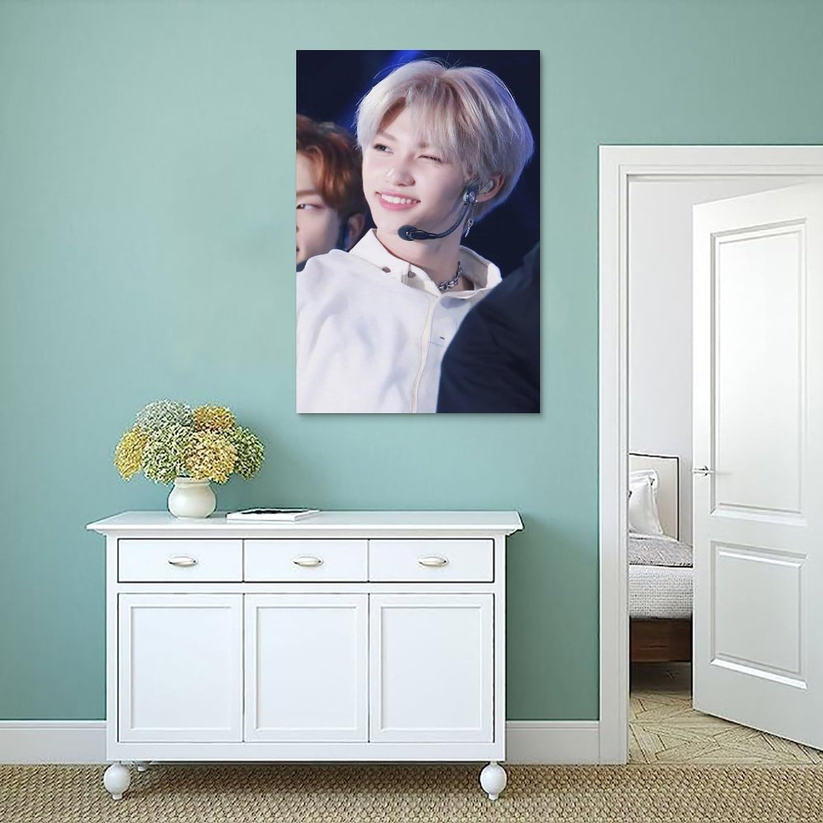 Poster Stray Kids Felix Sur Toile - Impression Haute Qualité 20x30 Cm, Avec Ou Sans Cadre - Décoration Chambre, Bureau, Cadeau Fan