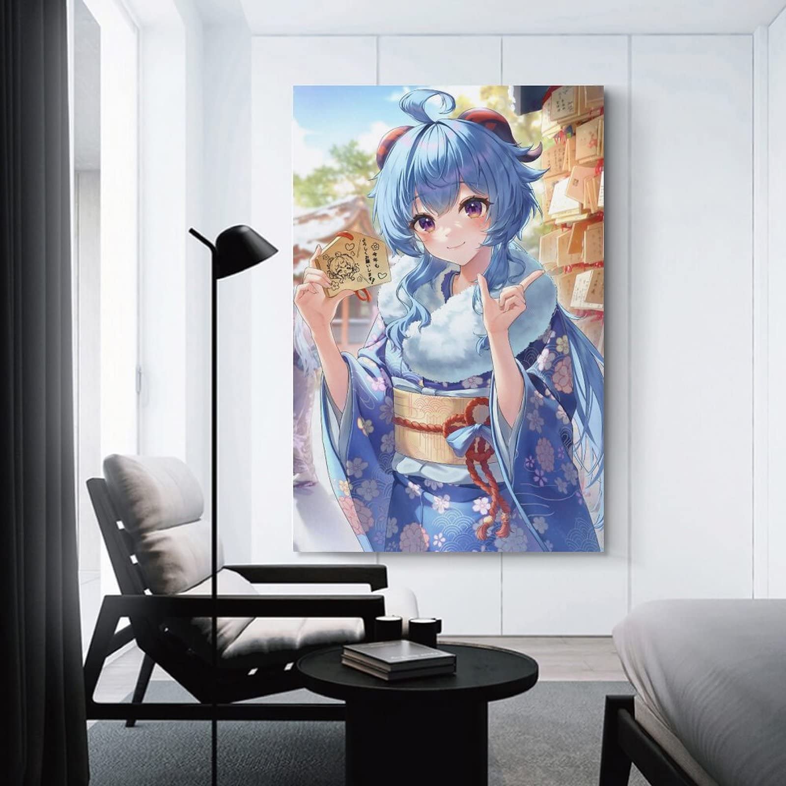 Amazon.co.jp: 原神 甘雨 イラストポスターキャンバスポスター寝室の