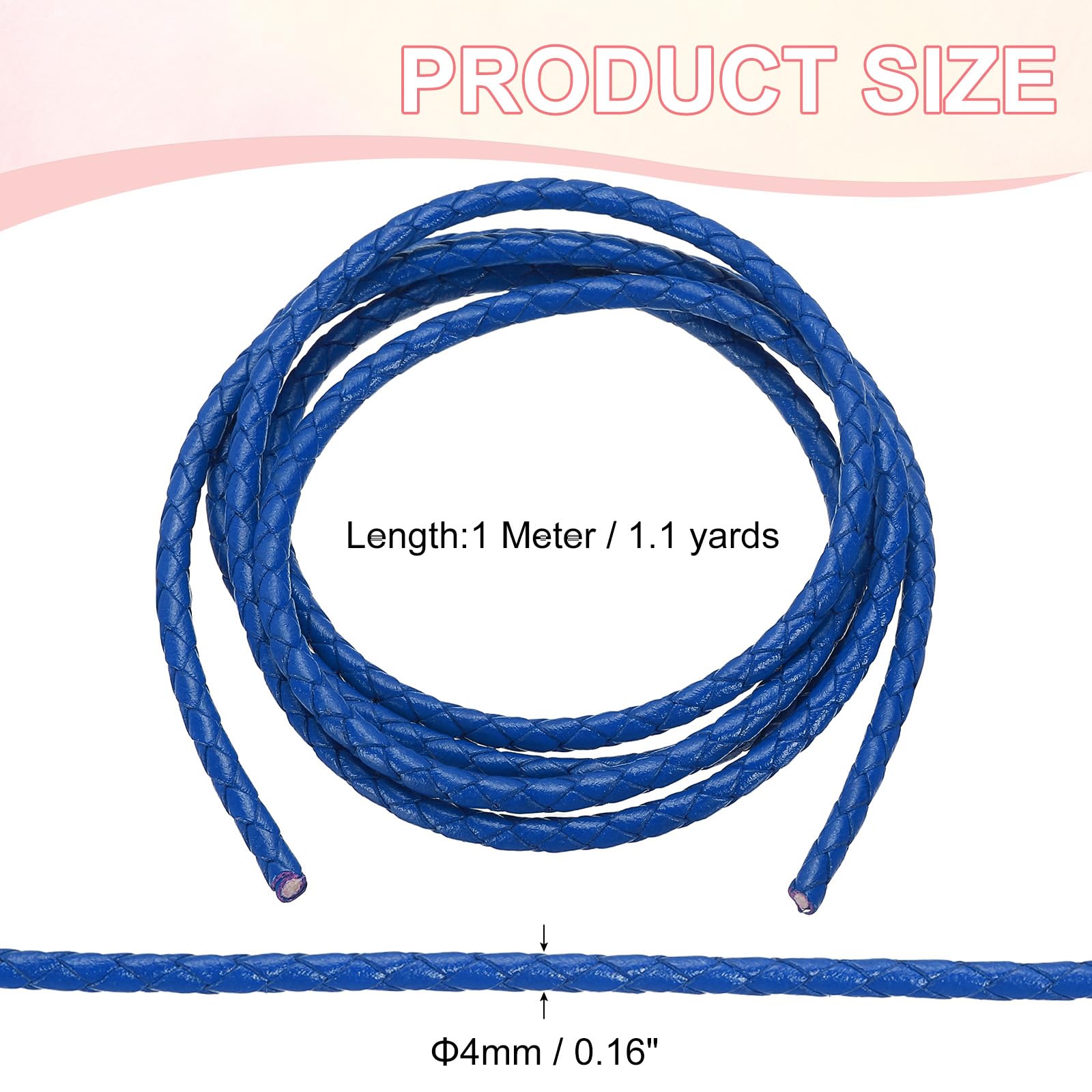 PATIKIL Round Braided Leather Cord - Image 2