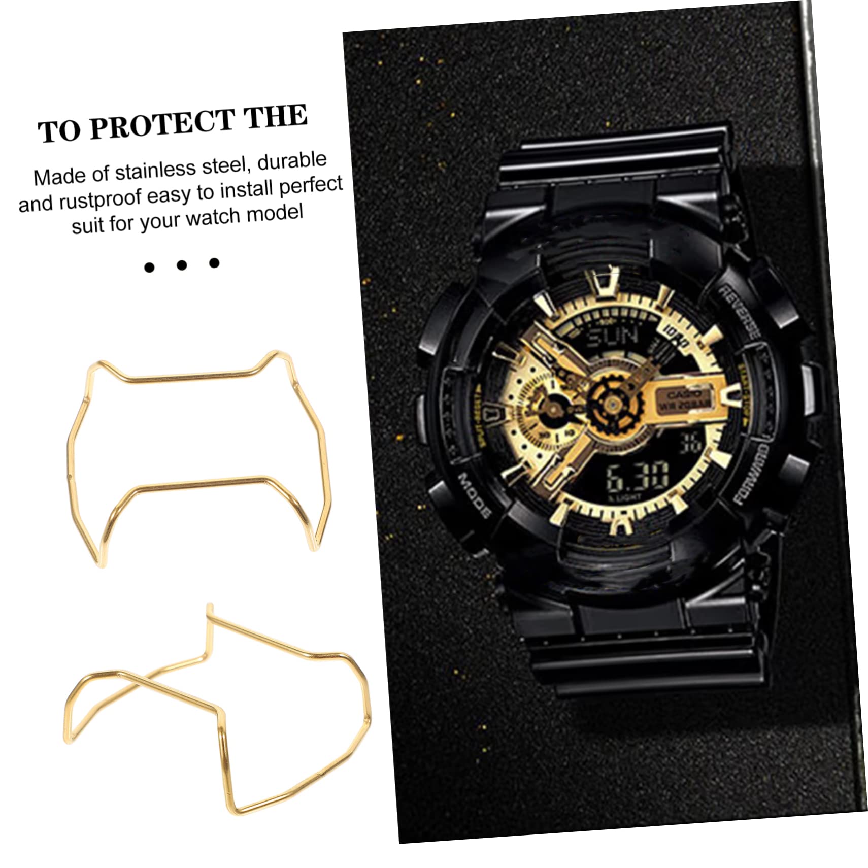 Mikikit 5 Pièces Montre Pare-Chocs Petit Pare-Chocs D'écran De Montre Protecteur D'écran Dw5600 Protège- Antirouille 5600 Accessoires Plaque De Protection Acier Inoxydable Métal