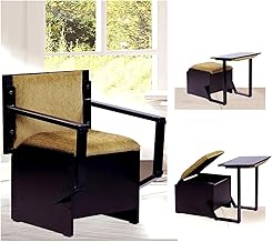 Spacecrafts® Multifunctional Bichair | Sofa Cum Study Desk with Storage | Compressed Wood Writing Desk and Chair | Ergonomic Design | Sofa Cushion Seater for Living Room | (61 X 66 X 76Cm) | Beige