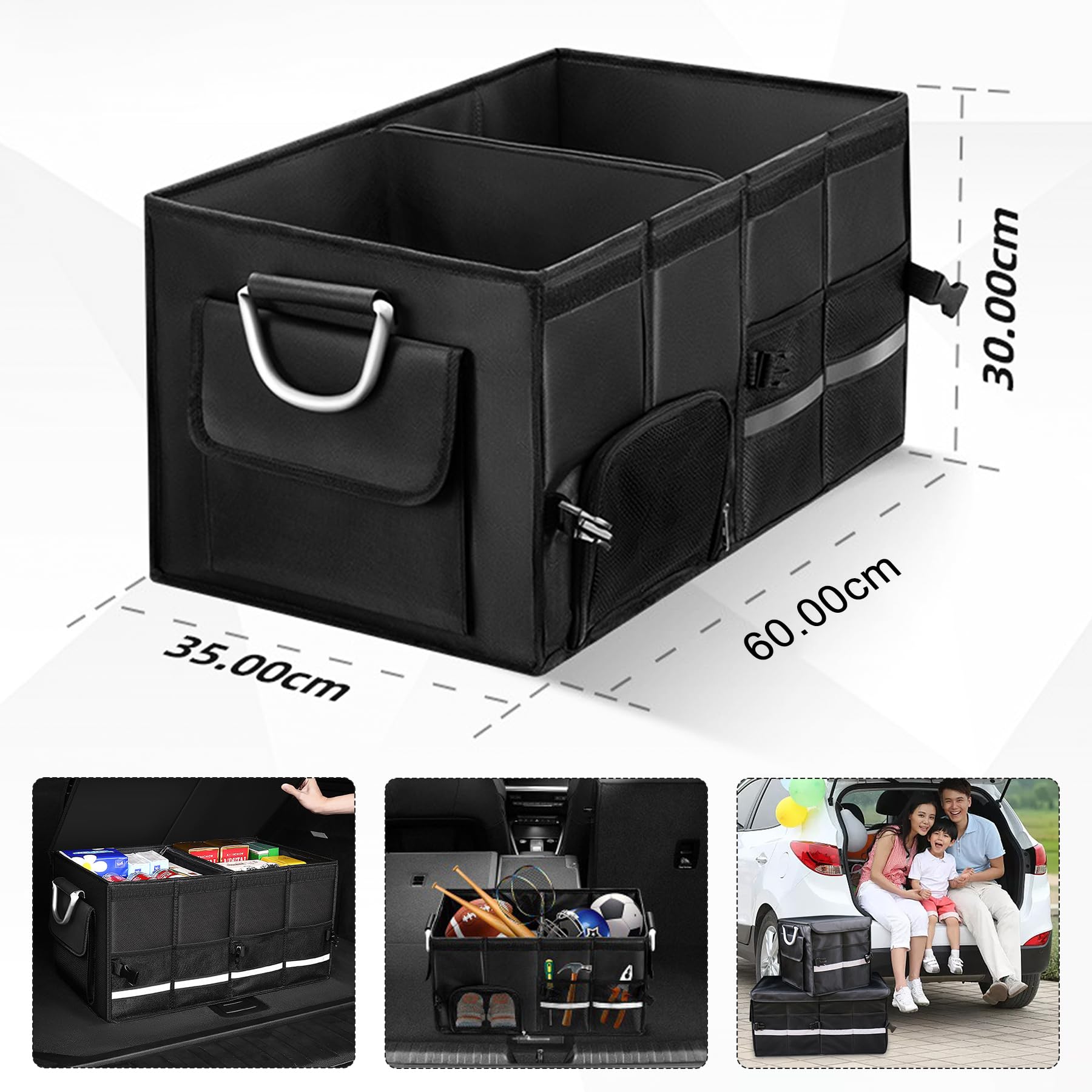 Amazon.co.jp: WAIZY 車用収納ボックス 車用 収納ケース (黒, 60*35