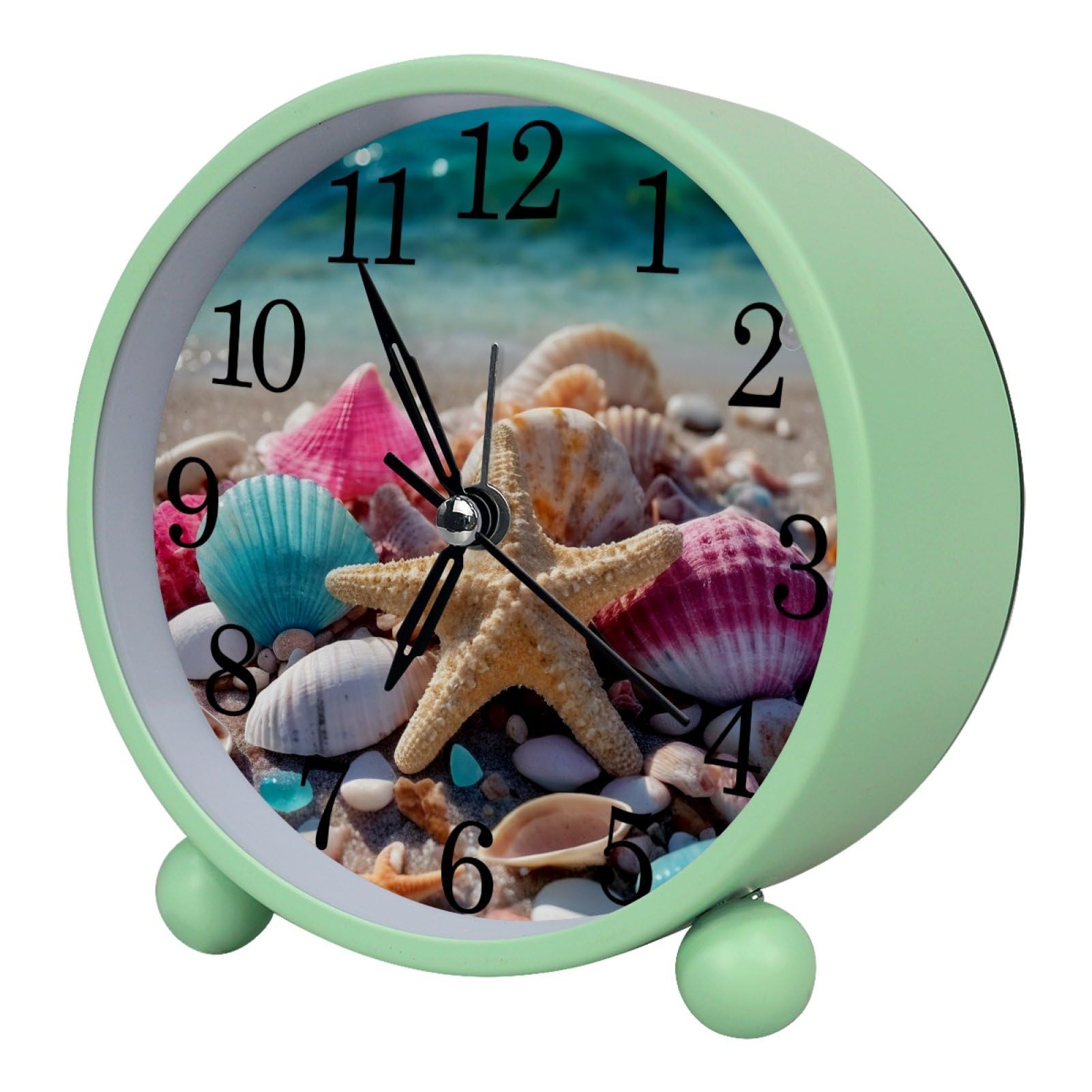etoenbrc Watercolor Butterfly Silent Analog Alarm Clock Small Battery Operated Clock Slient Plastic Table Clock for Living Room Bedroom Color164