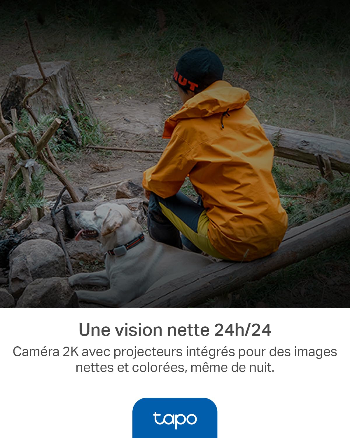 Tapo C615G KIT Caméra 4G Solaire Extérieur 2K 3MP – Caméra Surveillance 4G avec Carte SIM, Vision Nocturne Couleur, Détection IA Personne/Animal/Véhicule, Suivi 360°, Batterie & Stockage Local/Cloud