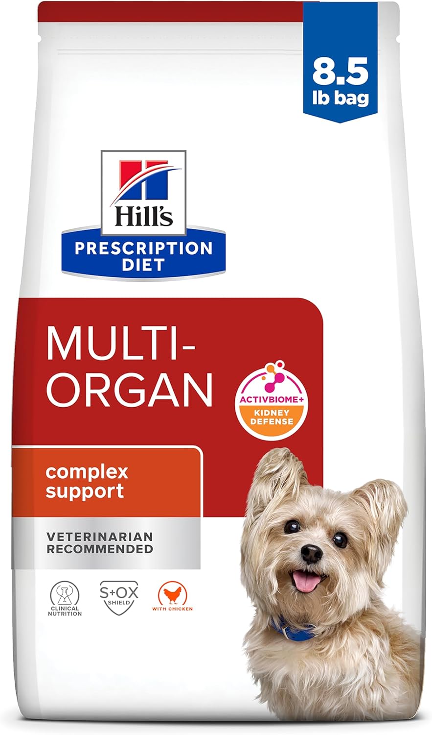 Hill's Prescription Diet Multi-Organ Complex Support Dry Dog Food, Chicken, 8.5 lb. Bag
