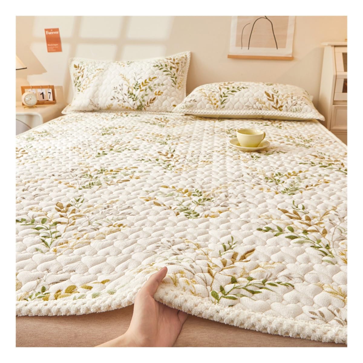 OBONG Twin Full Highly Breathable Milk Velvet Mattress Topper 4 Anchor Elastic Bands Queen King Size Futon Mattress