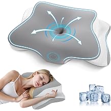 A-Pce Memory Foam Side Sleeper Pillow,Orthopedic Ergonomic Neck Pillow,Gray | Memory Foam, with Washable Ice Silk Case, Cooling, Breathable, for Neck and Shoulder Pain,for Back/Stomach/Side Sleepers