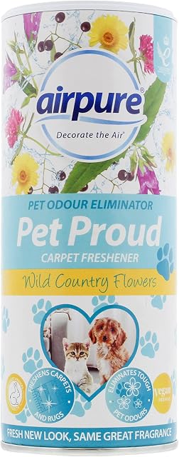 airpure PET Proud Carpet Freshener, Odour Eliminator, Flowers Fragrance, White