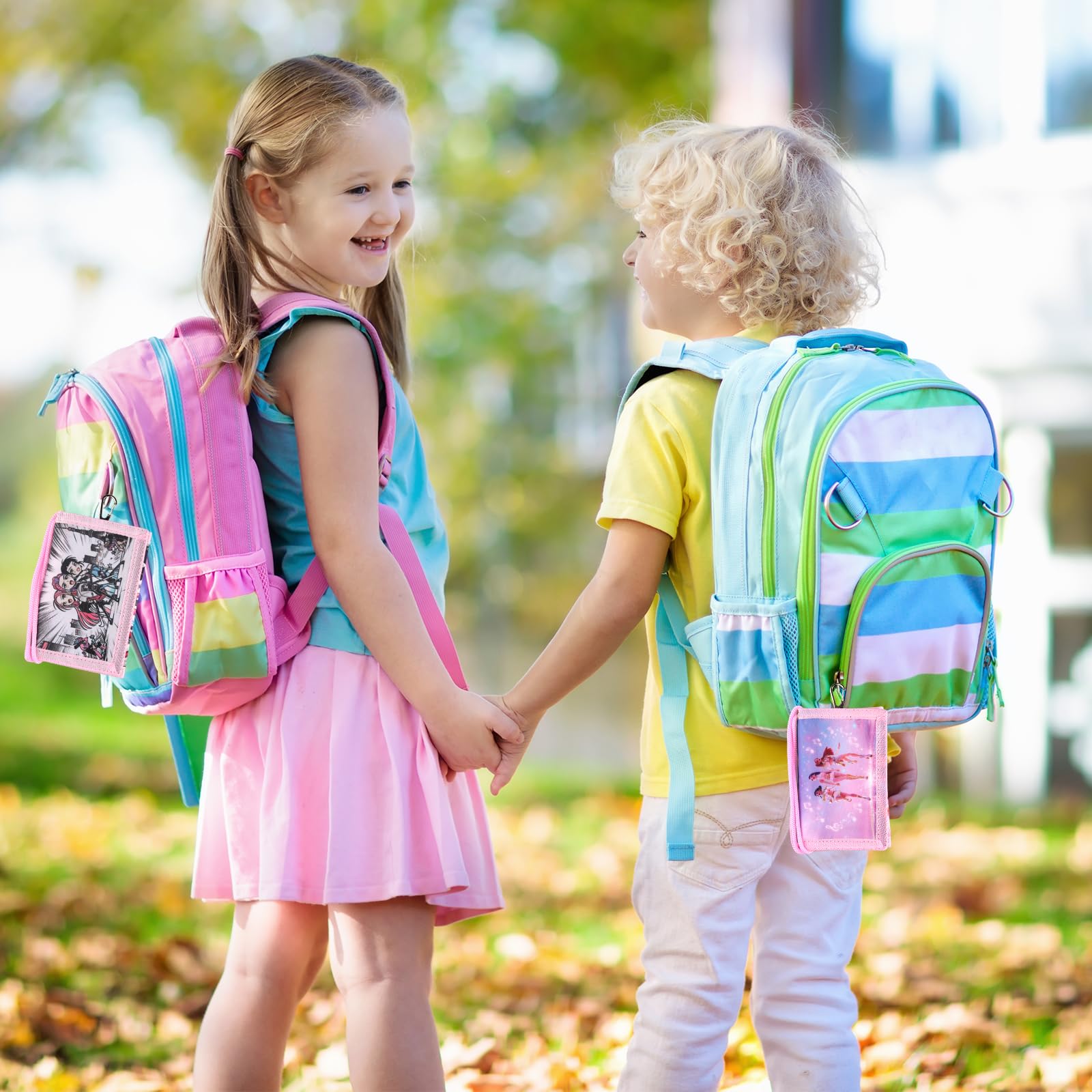 TCRZHHRX Portafoglio a 3 ante con cordino regolabile - K-Pop Portacarte organizer con finestra trasparente per tessera di trasporto - Regalo perfetto per ragazze, adolescenti, studentesse (Nero) - 5