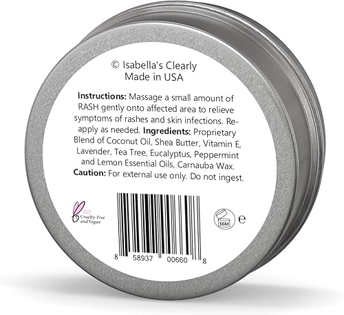 Miniatura 5 de Bálsamo para la piel de Isabella's Clearly Rash  Alivio instantáneo para erupciones, picazón, piel seca irritada, vegana y sin crueldad ungüento