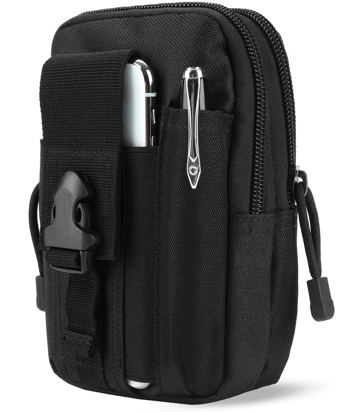 Styxon Men's Outdoor Tactical Waist Bag EDC Molle Belt Waist Pouch Security Purse Phone Carrying Case, 7 X 4.8 X 2 Inch, Black-image-10