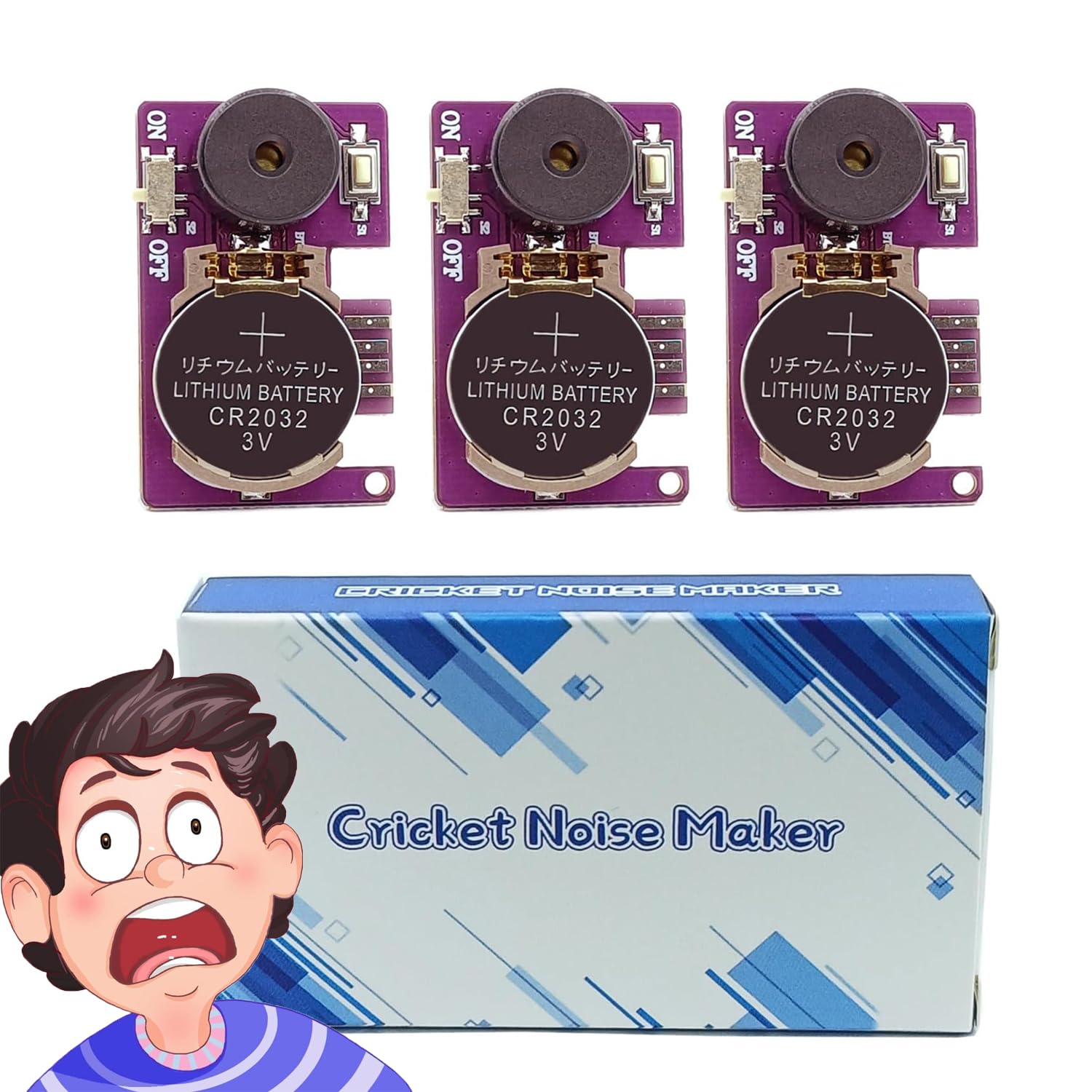 Azonee Cricket Prank Noise Maker, 3 Pcs Prank Device Beeping Several Months, Hidden Prank Noise Maker Prank Stuff for Adults