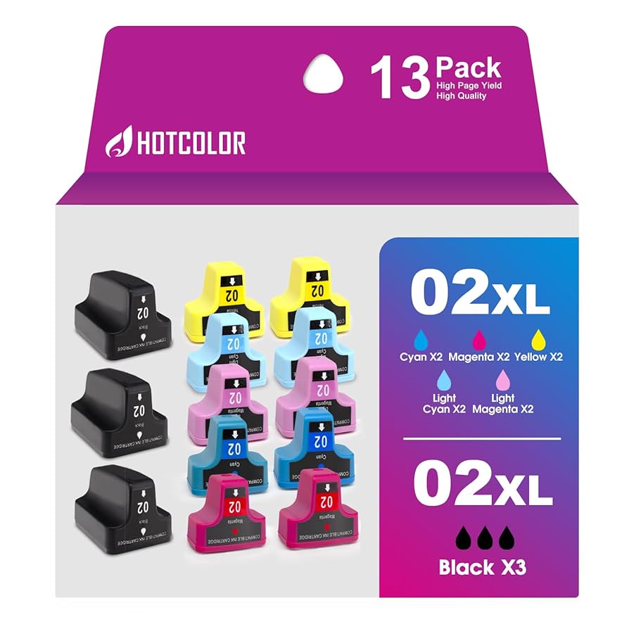 Amazon.com: HOTCOLOR Remanufactured for hp 02 Ink Cartridges