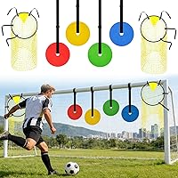 WelcometoHokoad 6-Pc Soccer Goal Target Set: Adjustable Strap Corner Nets & Targets for Football, Hockey, Lacrosse Shooting Accuracy Training