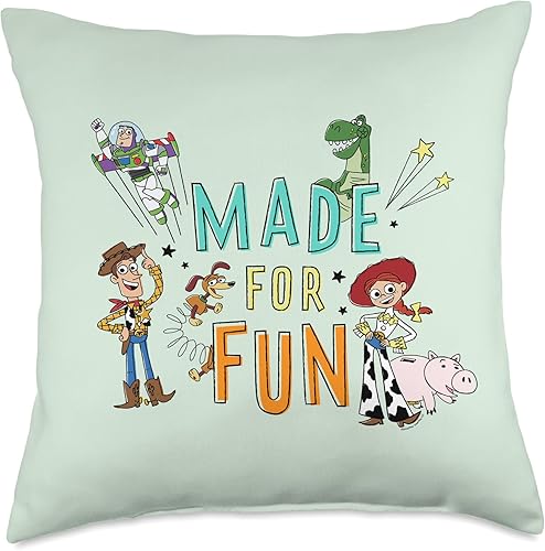 PIXAR Disney Toy Story Crew - Almohada hecha para divertirse, 18 x 18 pulgadas, multicolor