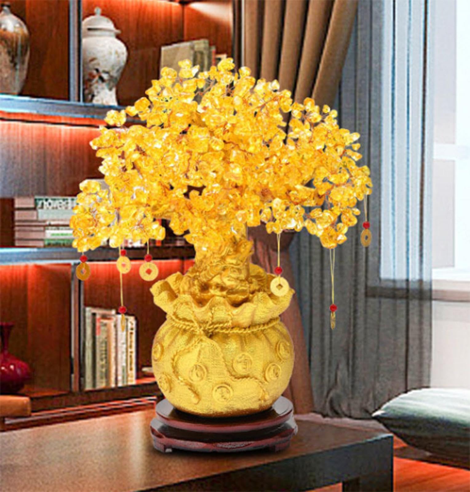 置物 Citrine money tree with piyao Amazon.com: LoKori Feng Shui Citrine Tree Lucky Tree Crystal Money