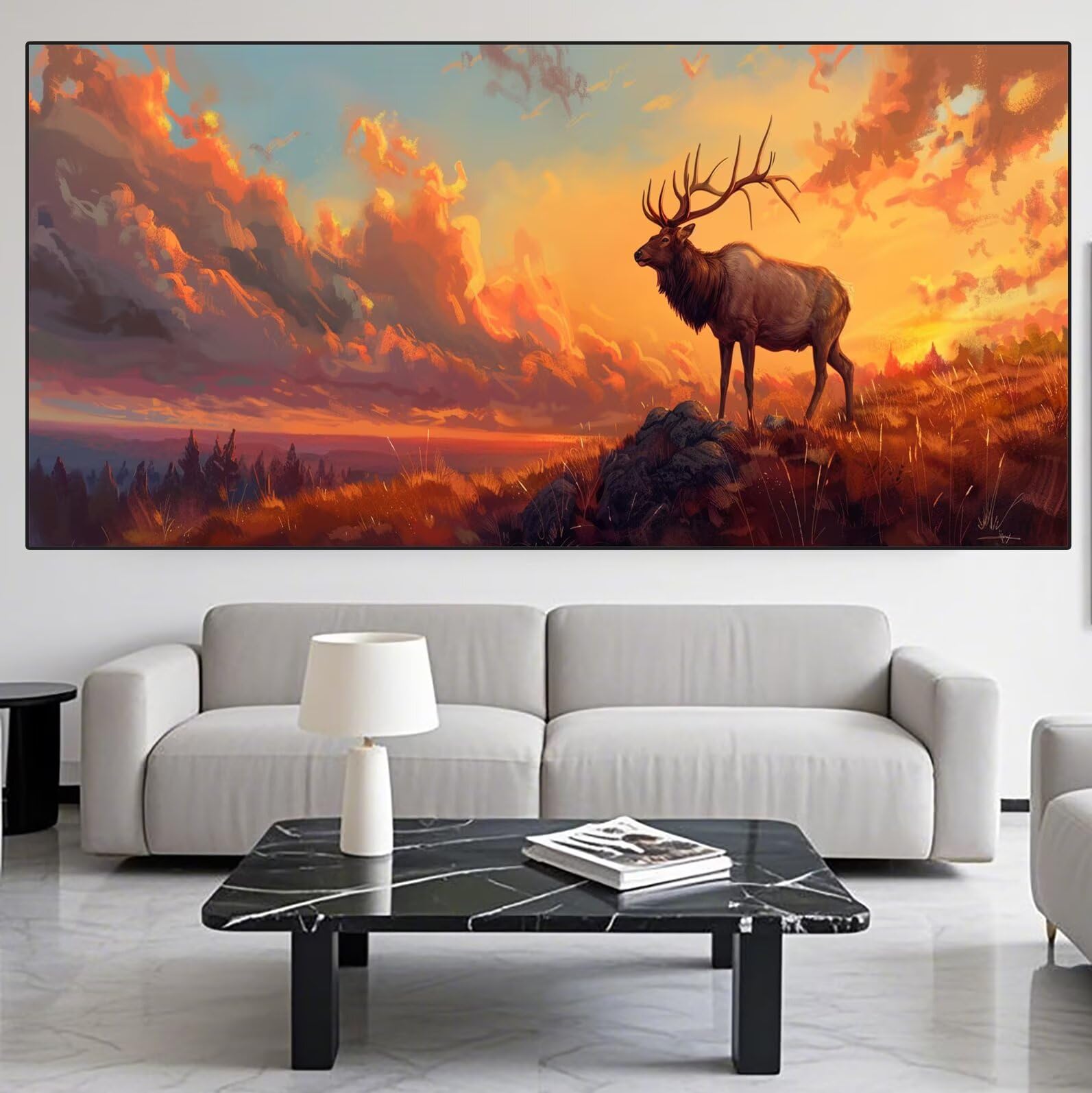 Elk Diamond Art Grassland Diamond Painting Arts and Crafts dla dorosłych, zestawy do malowania diamentami 5D, dorosłych, Crysta, haft krzyżykowy, zestaw do haftowania DIY dla początkujących, dekoracja