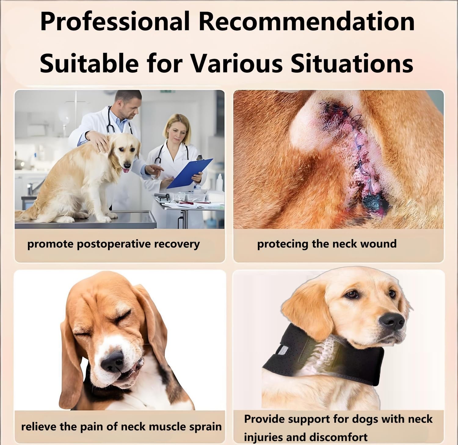Collar cervical para mascotas para aliviar el dolor de perros y gatos, envoltura canina que protege heridas y cura, debido a la artritis y lesiones, soporte cervical ayuda a recuperarse de