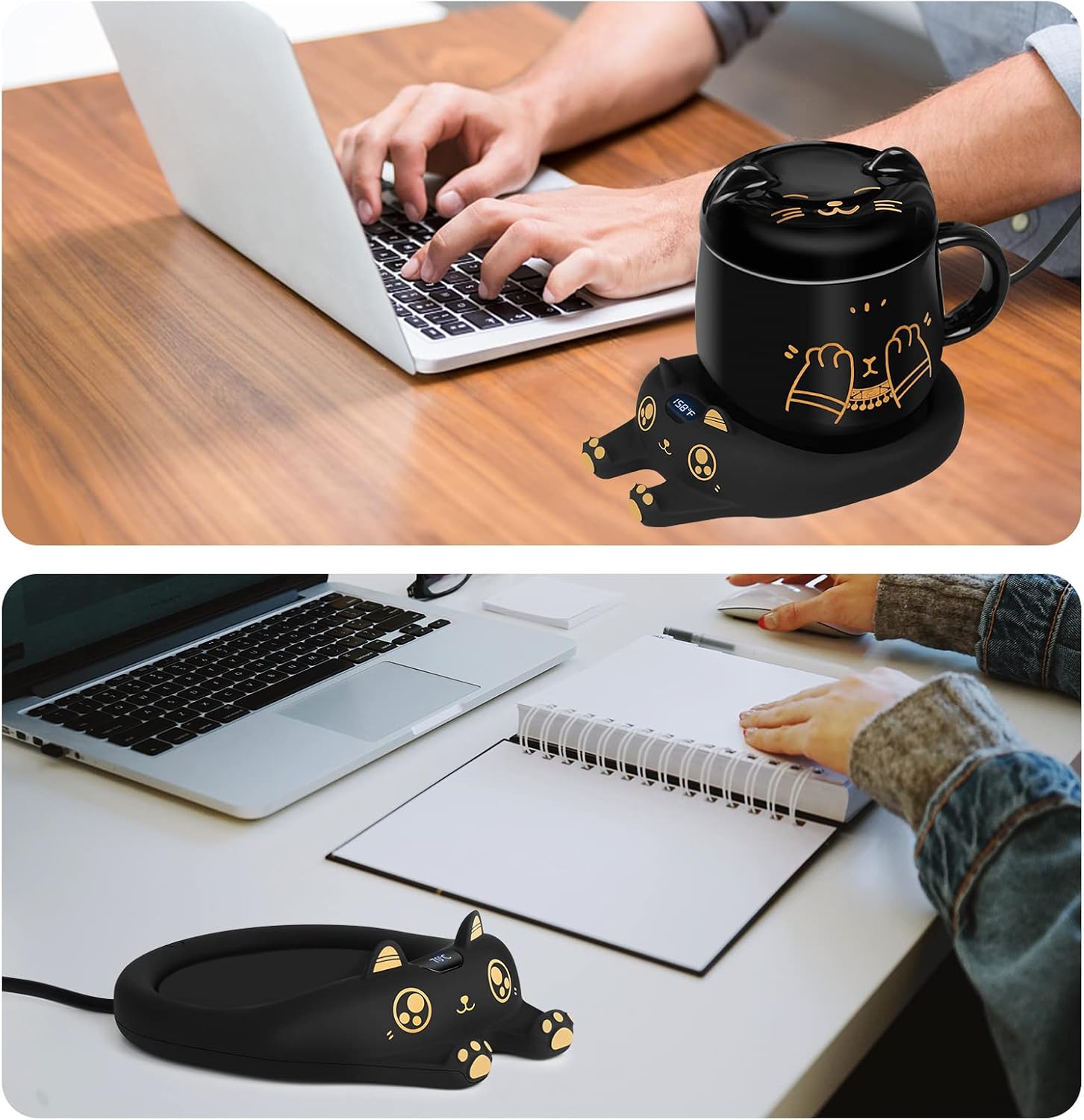PUSEE Mug Warmer,Coffee Warmer for Desk Coffee Cup Warmer Auto Shut Off,Smart Candle Warmer With 3 Temp Settings,Electric Beverage Warmer
