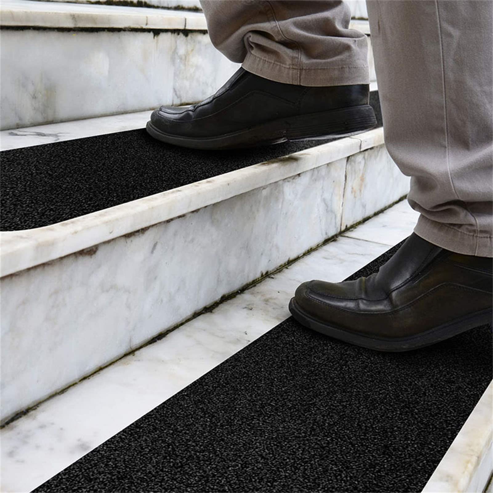 Pegatinas Antideslizantes Negras De Gran Tamaño para Agarre De Baño, Escaleras Impermeables, Tiras De Ducha para El Suelo, Cinta De Seguridad, Alfombrilla para Bañera, 15 Uds.(Black,4x32in)