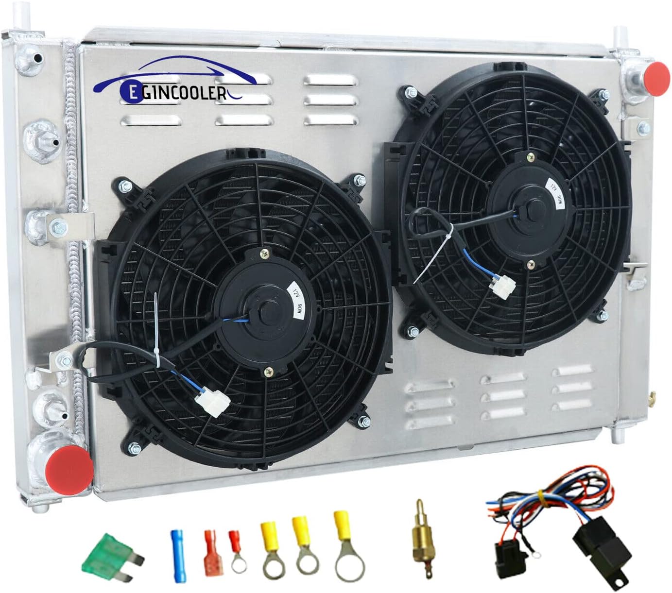3 Row Aluminum Radiator for 1997-2004 Ford Mustang GT SVT Cobra 4.6L 5.4L V8 AT/MT All AA5052 Aluminum Core Radiators Radiador para Radiador 1998 1999 2000 2001 2002 2003, for Ford Radiator