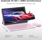10 Tablette de pouce Android 15(NOT GO) Comprimés 2 en 1 tablette avec clavier 12GB RAM+64 Go ROM(Appui 1TB d'extension) Caméra Tableta 2MP+8MP 6000mAh Souris/Cas/Style de batterie 5G Wifi-6 10.1" Comprimés Android