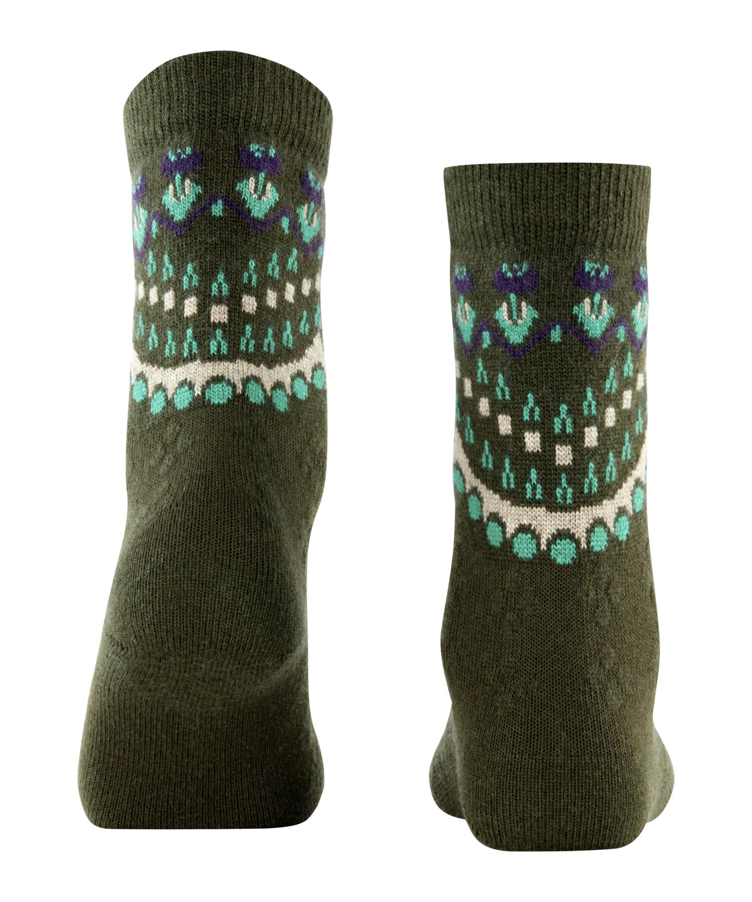 FALKE Kobiety Skarpety Cosy Wool Special Edition W So wełna kaszmir z wzorem 1 Para, Zielony Artichoke 7436, 39-42