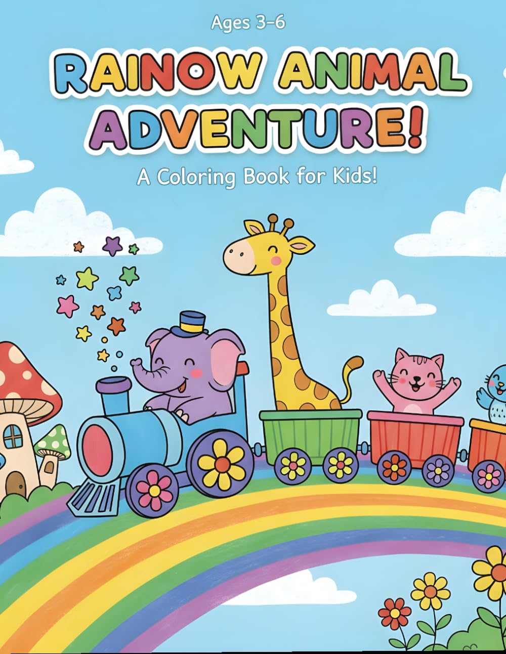 Cute Animals Coloring Book for Kids Ages 3–6: Fun & Easy Animal Coloring Pages for Toddlers and Preschoolers | Lions, Elephants, Farm & Jungle Animals