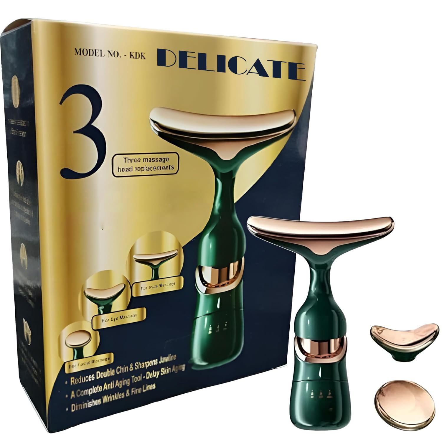 Delicate 3 in 1 Anti Face Neck Eyes Massager | Machine For Pen Relief | Body Massanger For Pen Relief | Face Massanger | Face Facial Massanger | Vibration Facial Massager (3 In 1 face massager) (B0DBHZQTYD) Amazon Price History, Amazon Price Tracker