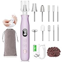 Vista 11 de Kit profesional de taladro de uñas: lima de uñas eléctrica con pantalla LCD y lámpara, amoladora de uñas gruesas de larga duración, herramientas