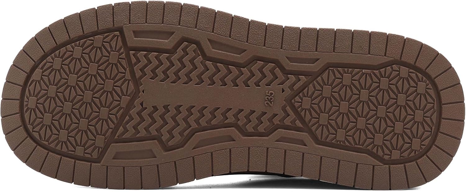 OKOMO Womens Snow Boots Genuine Suede Leather Mini Boots Anti-Slip Outdoor Winter Ankle Booties Warm Fur Lining