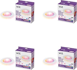 WiZ Connected Color 6-Inch Smart Downlight - Pack of 4-2700K-6500K - 1150 Lumen - Indoor - Wi-Fi - Control with Voice/App + Motion - Matter Compatible