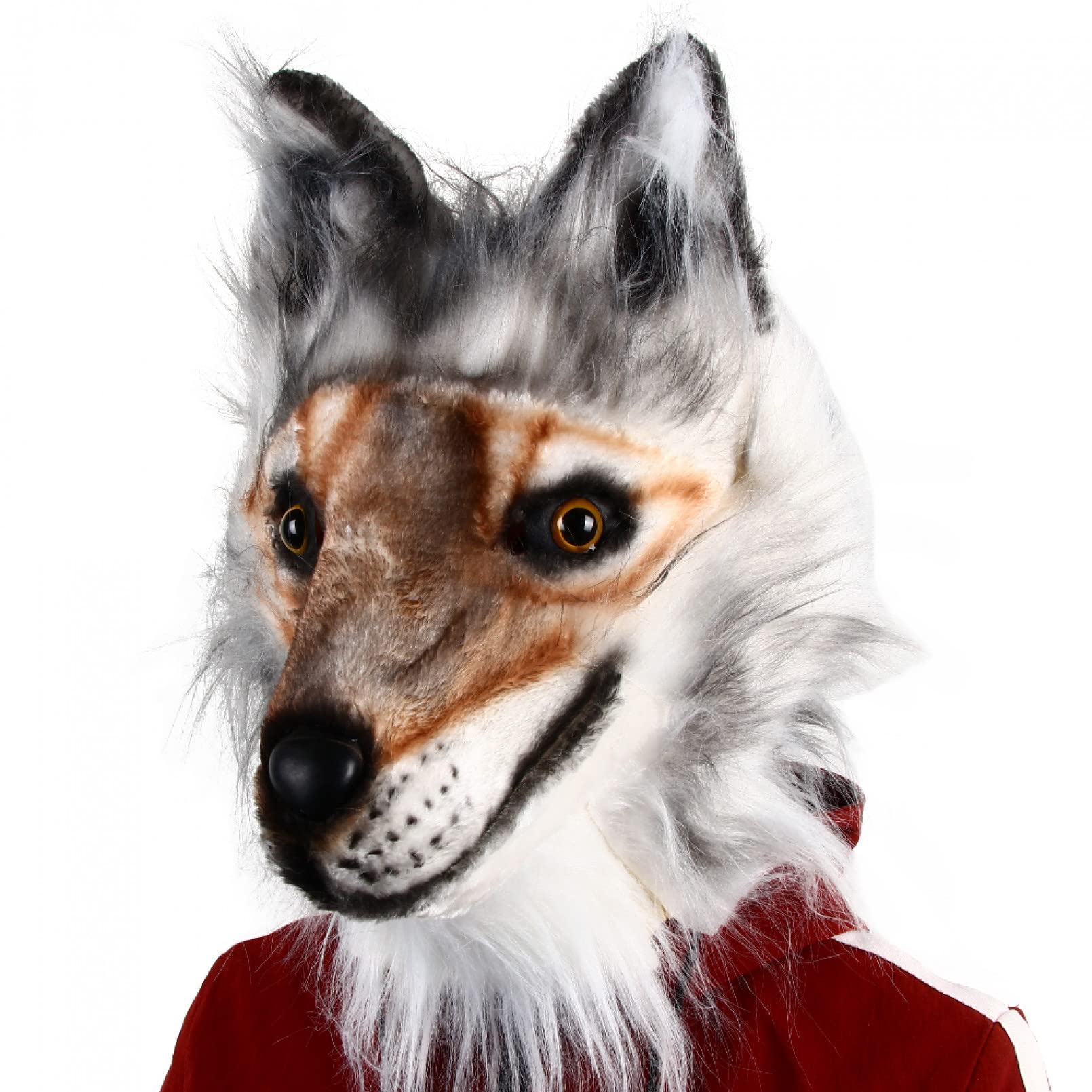 Masque d'Halloween effrayant en latex loup loup-garou animal à fourrure