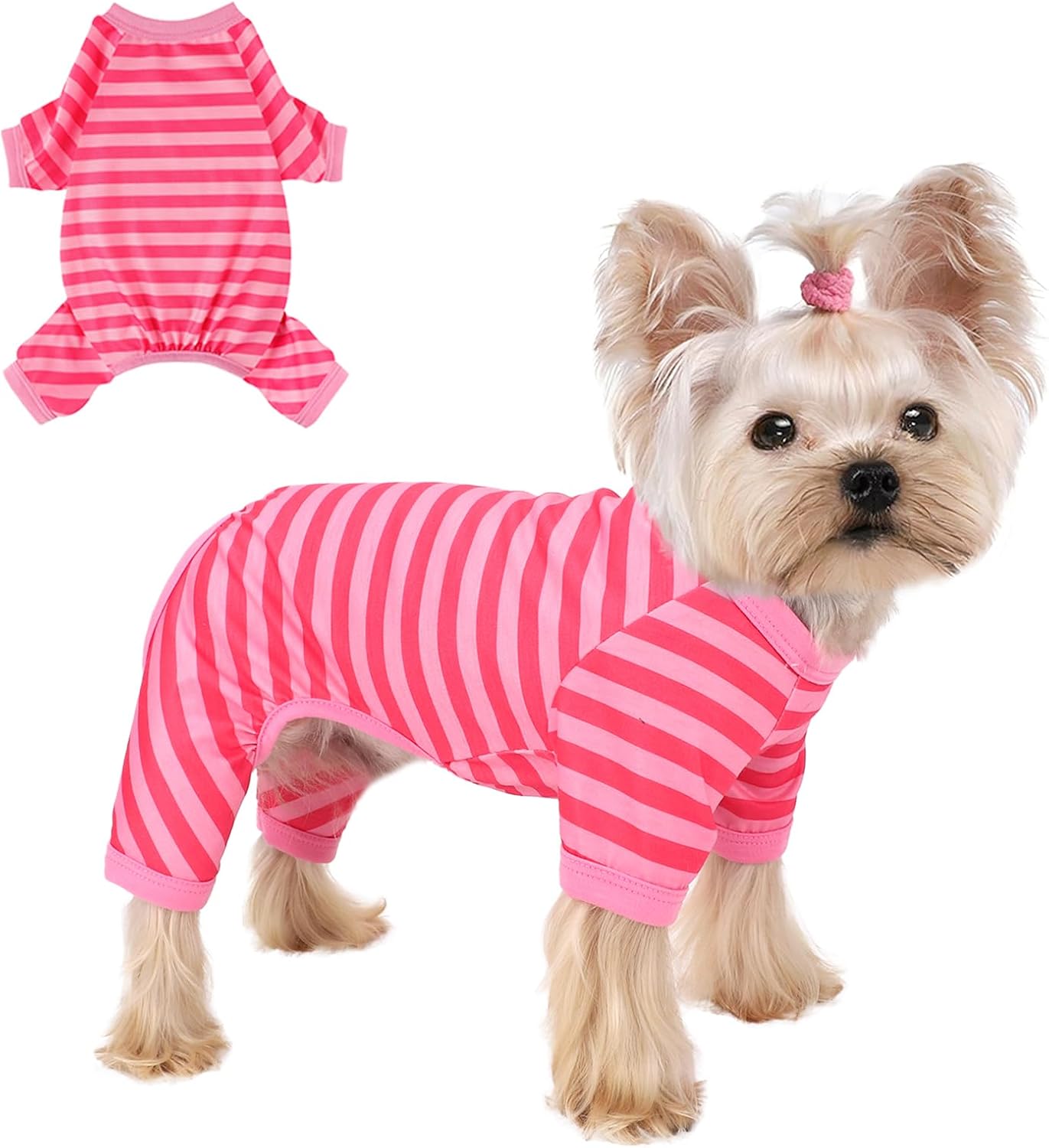 Pijama para Perro Pequeño, Algodón Elástico, Talla Grande, Rosa