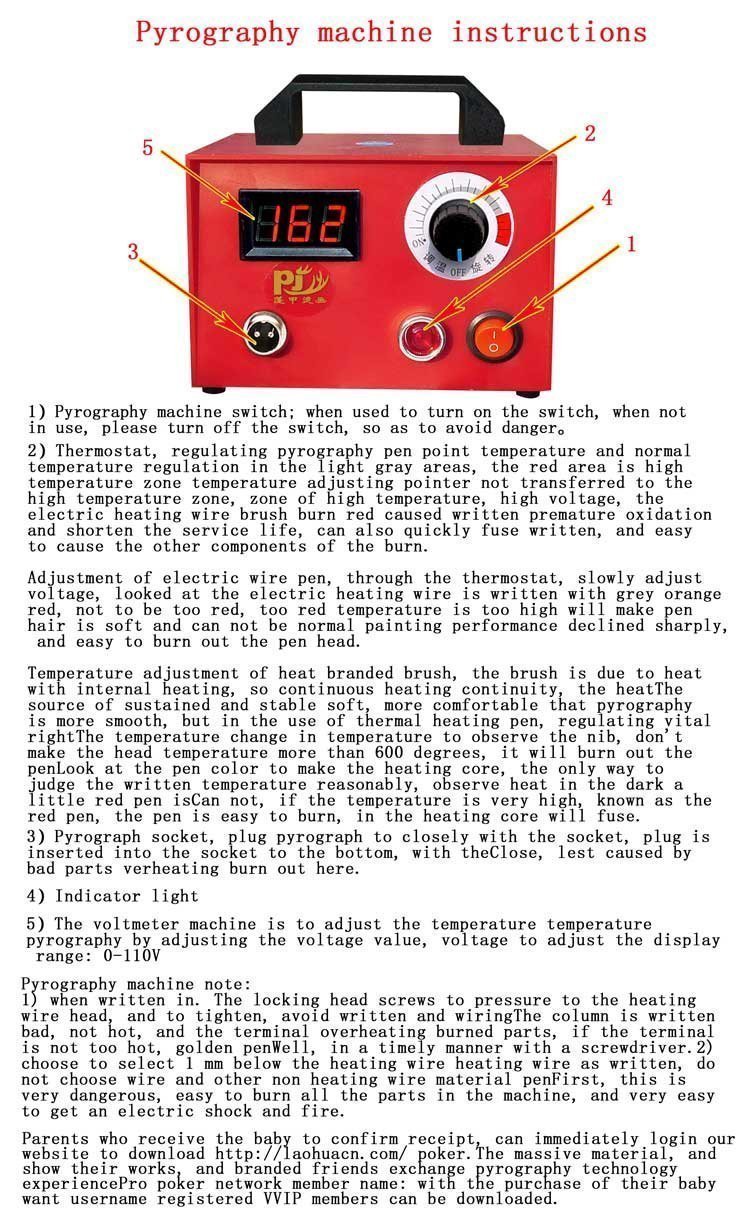 TOPCHANCES 110V Adjustable Multifunction Pyrography Machine Gourd Wood Pyrography Crafts Tool - Ships from CA (100W)