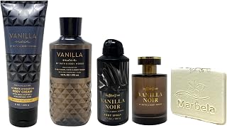 Bath & Body Works Men's Collection Vanilla Noir Cologne, Cream, Wash, Spray with a Natural Sample Soap