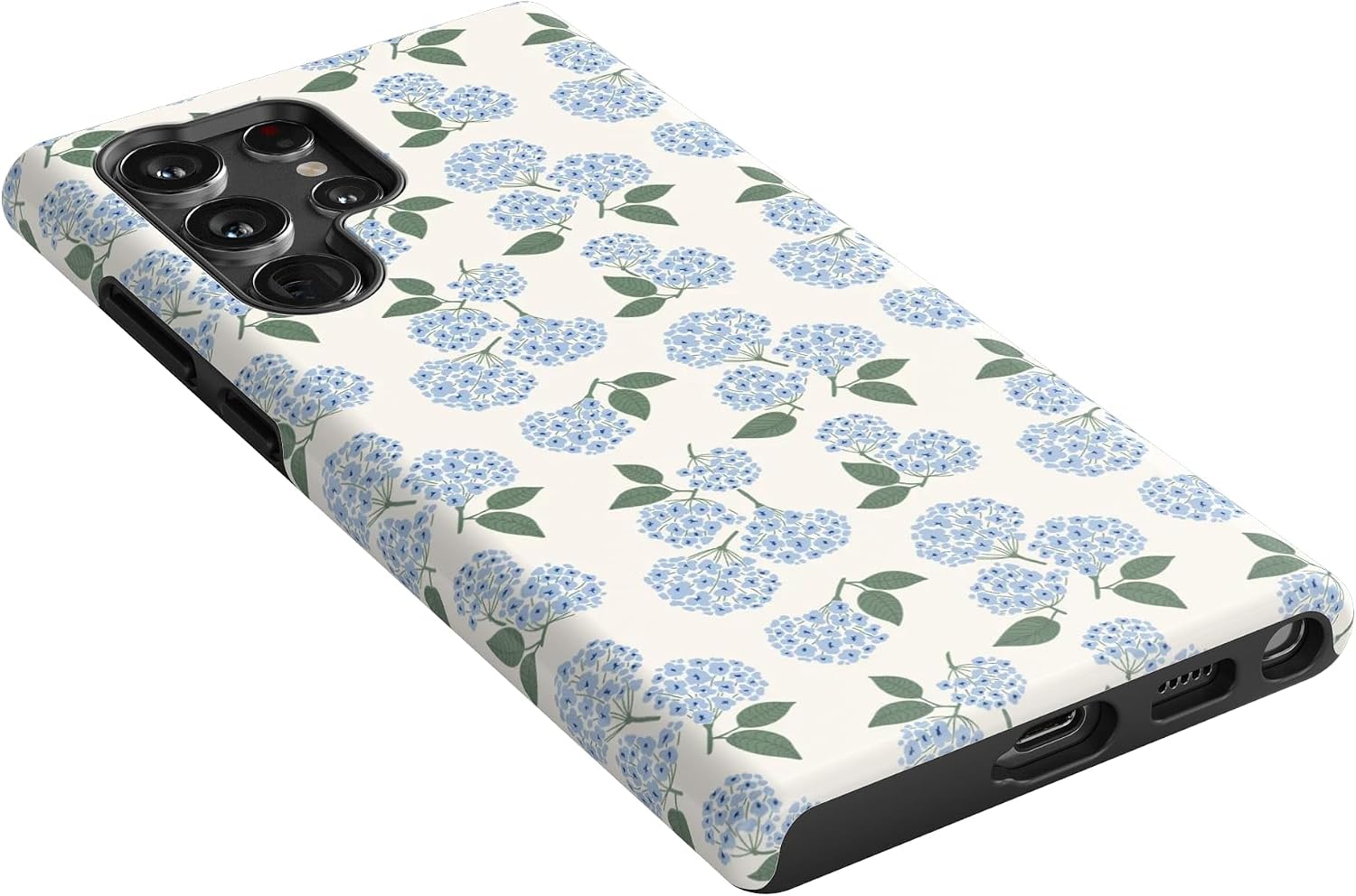 Casely Galaxy S22 Ultra Case | Nantucket Cottage | Blue Hydrangea | Essential Slim Dual-Layer Protective Design