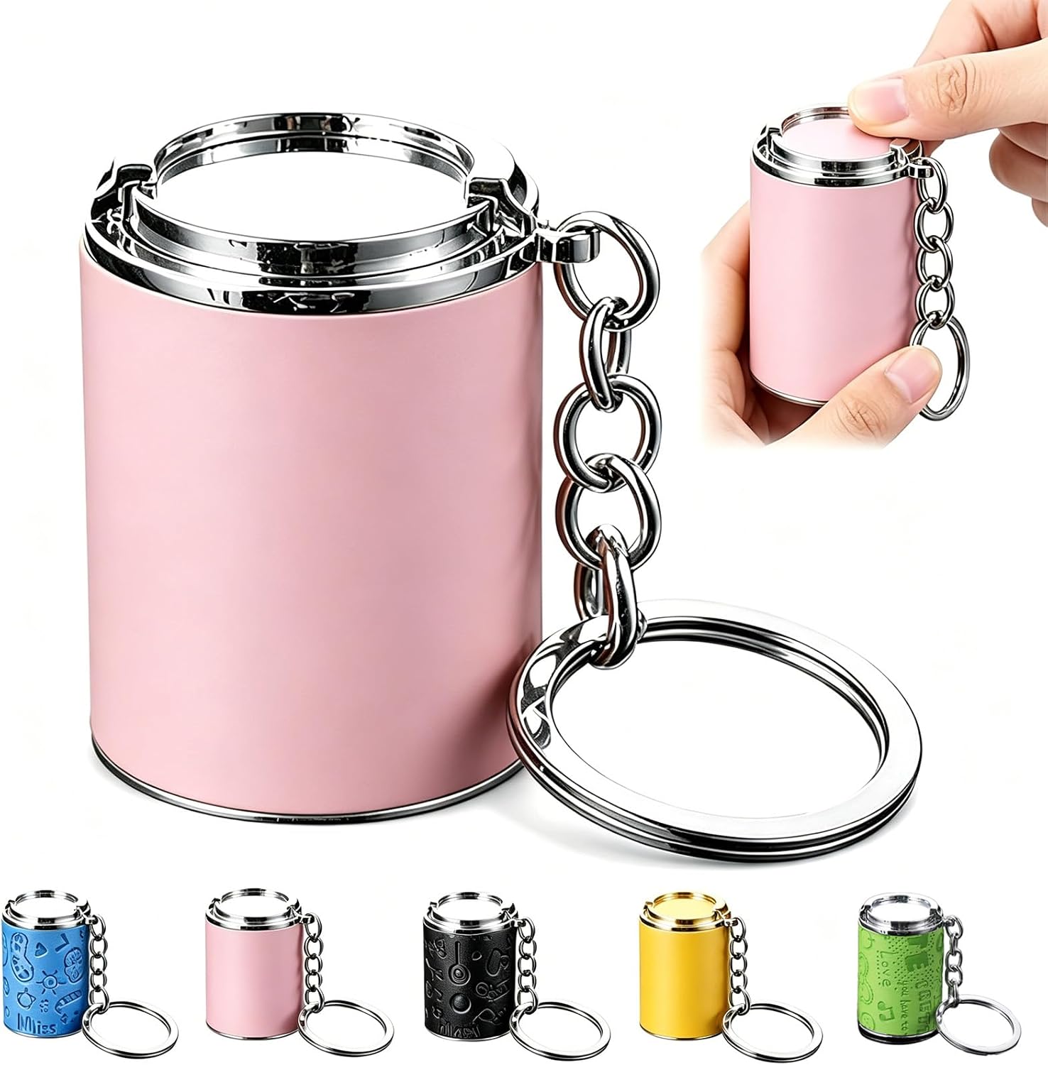 Mini Coin Storage Keychain, High Capacity Portable Change Holder, Pocket Coin Bank for Parking Meter Coins