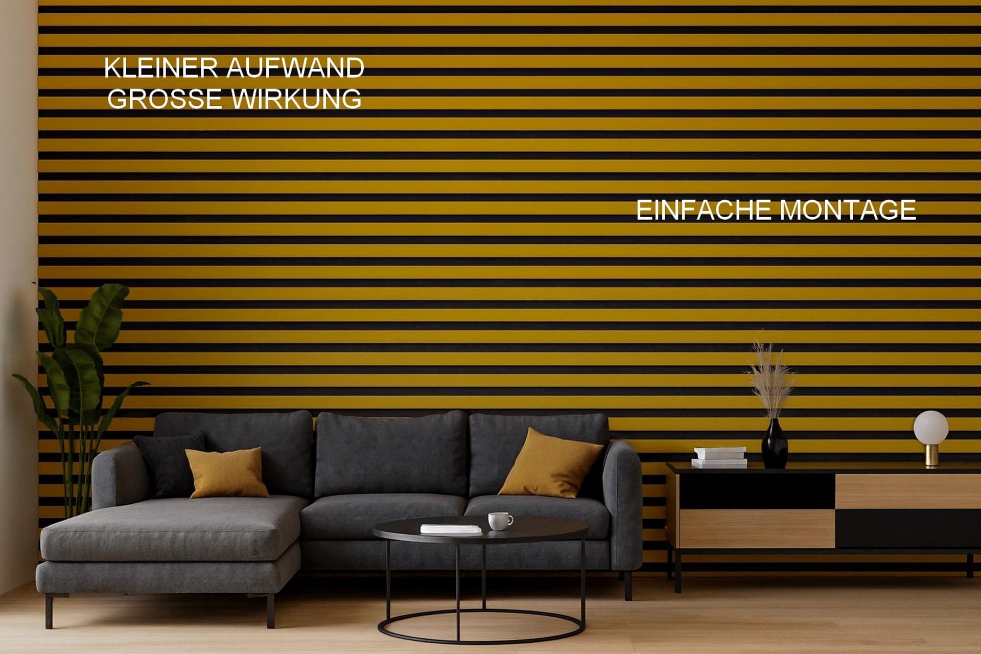 Panneaux muraux acoustiques, décor doré, 2 750 x 400 mm, panneaux en bois insonorisants pour une décoration murale élégante, idéaux pour le bureau, le salon et les studios d'enregistrement