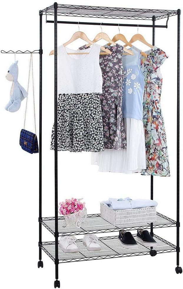 Ochine Clothing Rack Clothing Garment Rack, Heavy Duty Clothes Rack Portable Closet