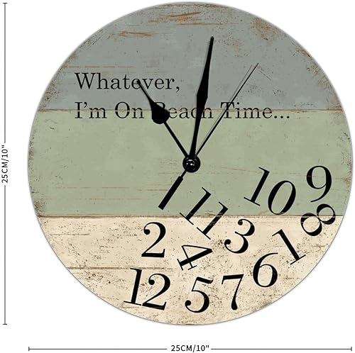 Miniatura 2 de Whatever I'm on Beach Time Clocks Beach Time Reloj de madera para decoración de cocina, relojes de pared, funciona con pilas, reloj de pared