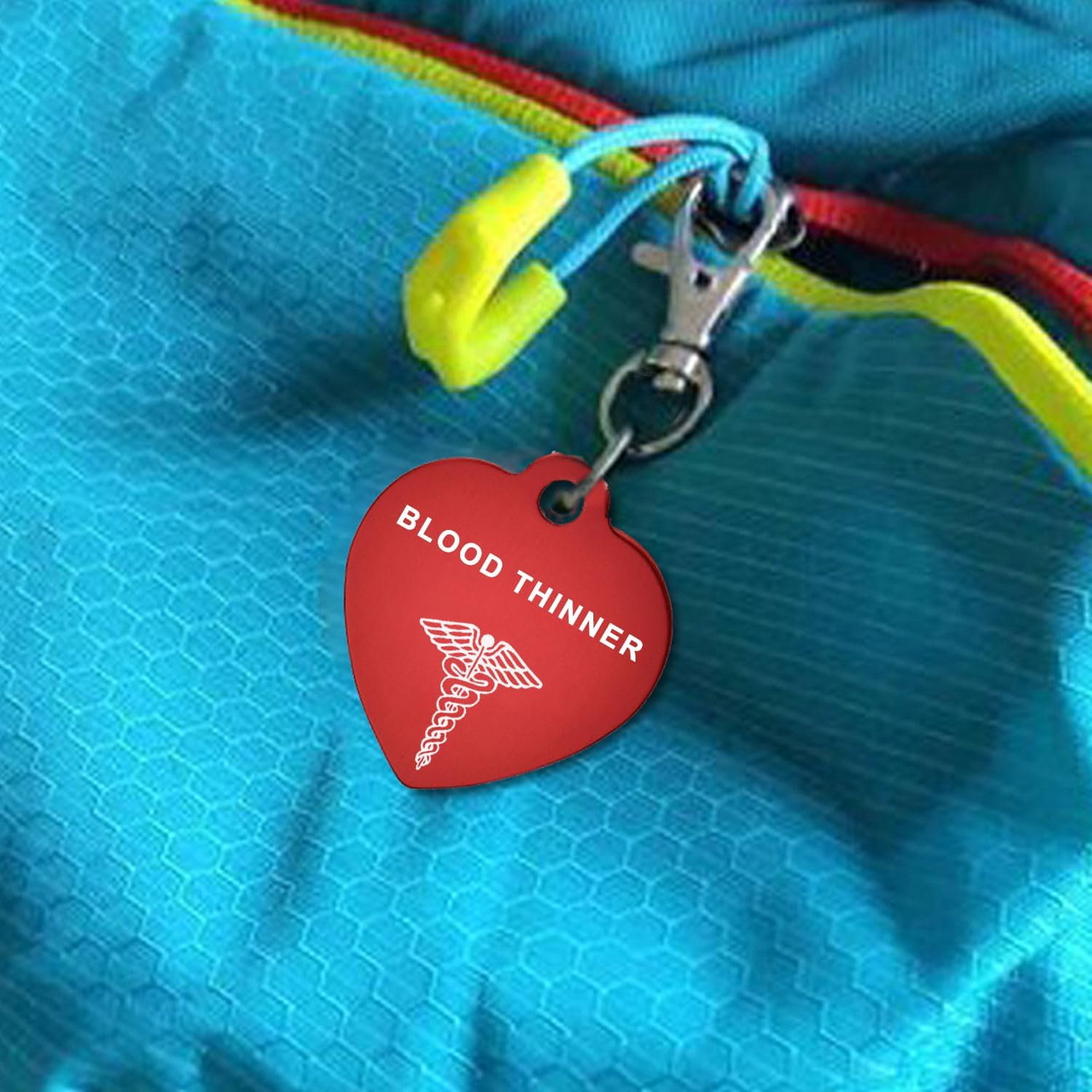 Medical Alert Tag Keychain for Woman With Free Emergency Medic ID Dog Tag Charm Keychain for Bags Cloth Accessories