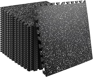 0.56in Thick 96 Sq Ft Gym Flooring for Home Gym, 24 Tiles Workout Exercise